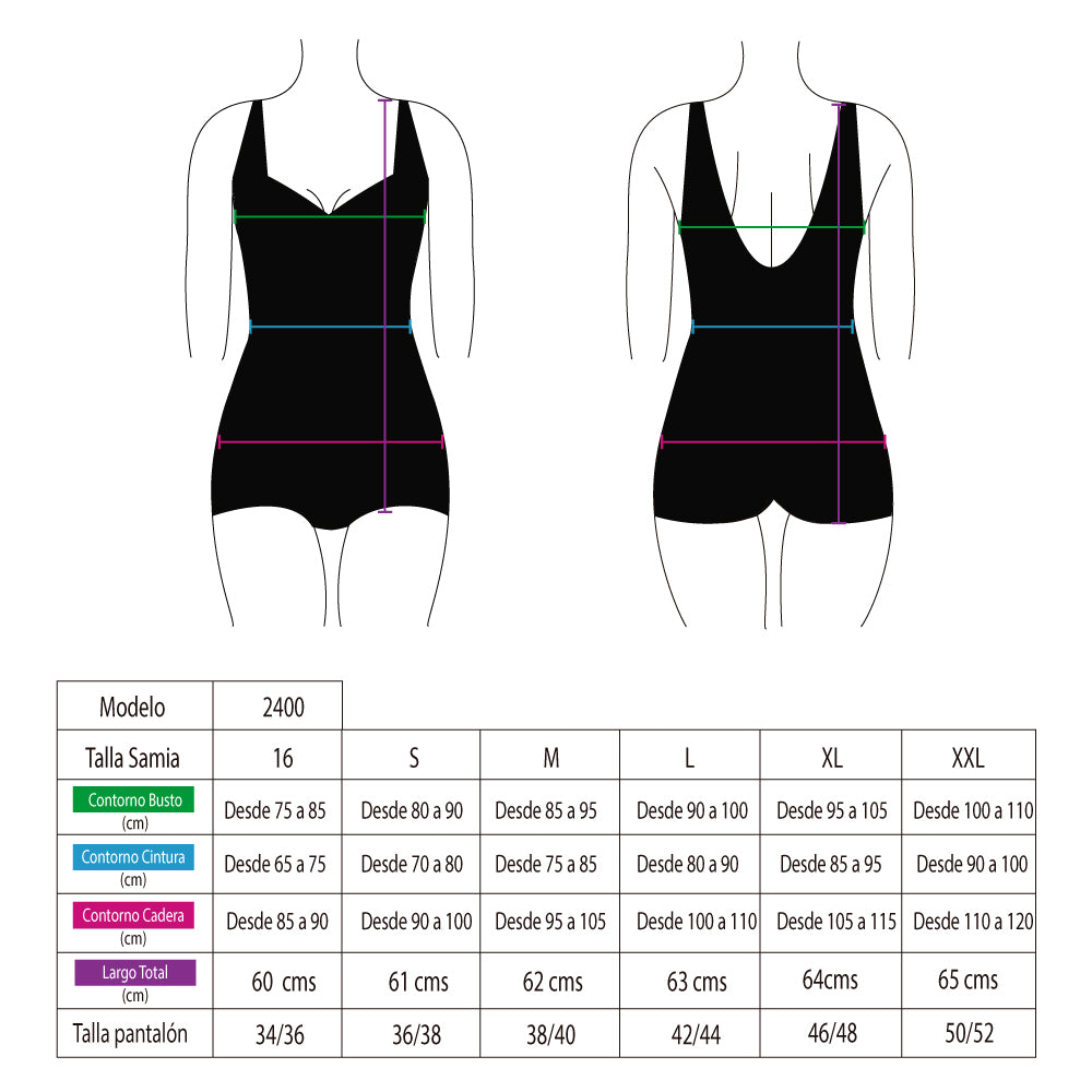 Traje de baño natación pierna corta negro