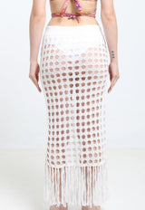 Salida de playa falda larga blanca