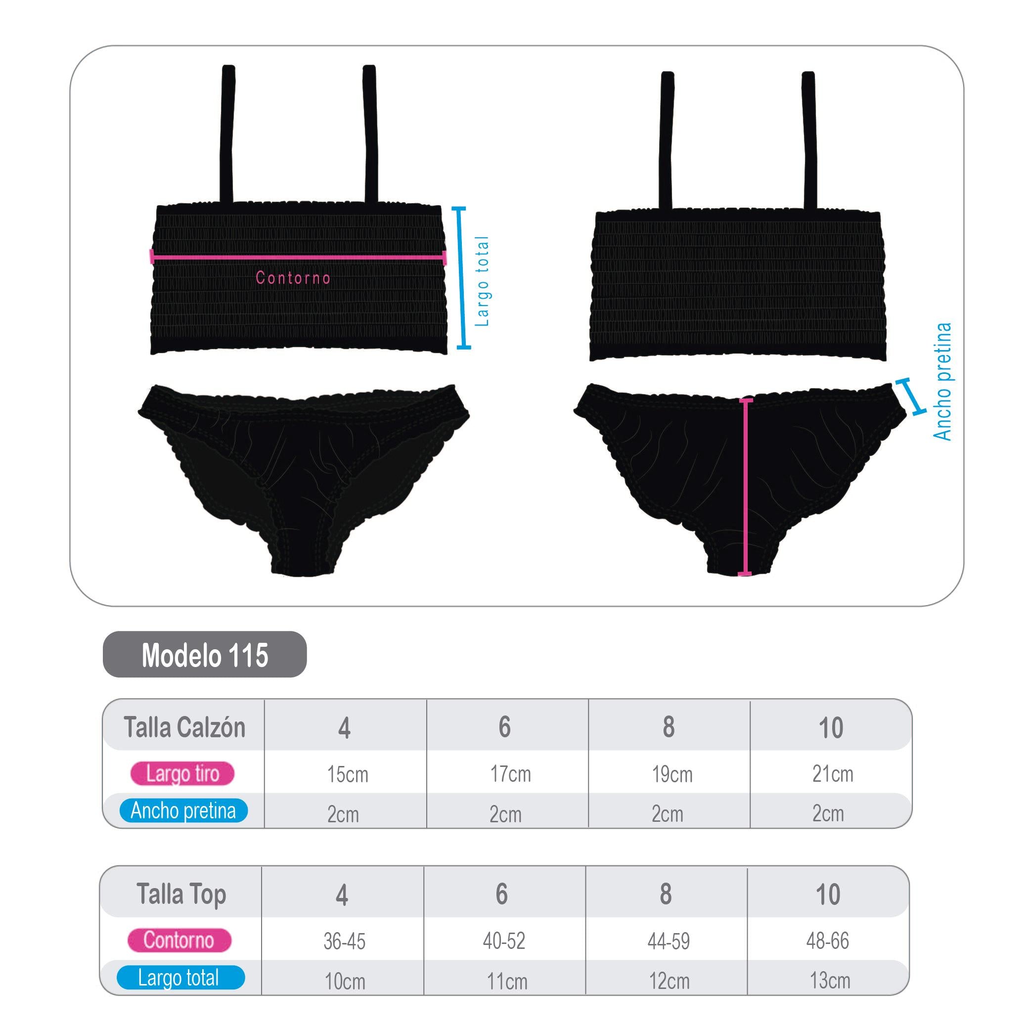 Traje de baño niña dos piezas fucsia