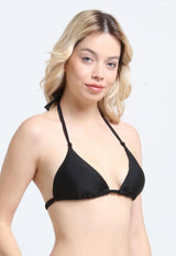 Bikini triangulo con nudos negro
