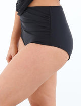 Bikini calzón pin up drapeado negro