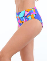 Bikini calzón pin up doble uso estampado azul