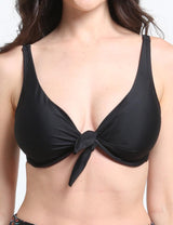 Bikini anudado copa C - D negro
