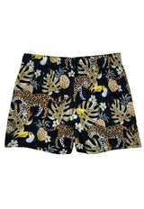 Traje De Baño Estampado Negro Short Niño