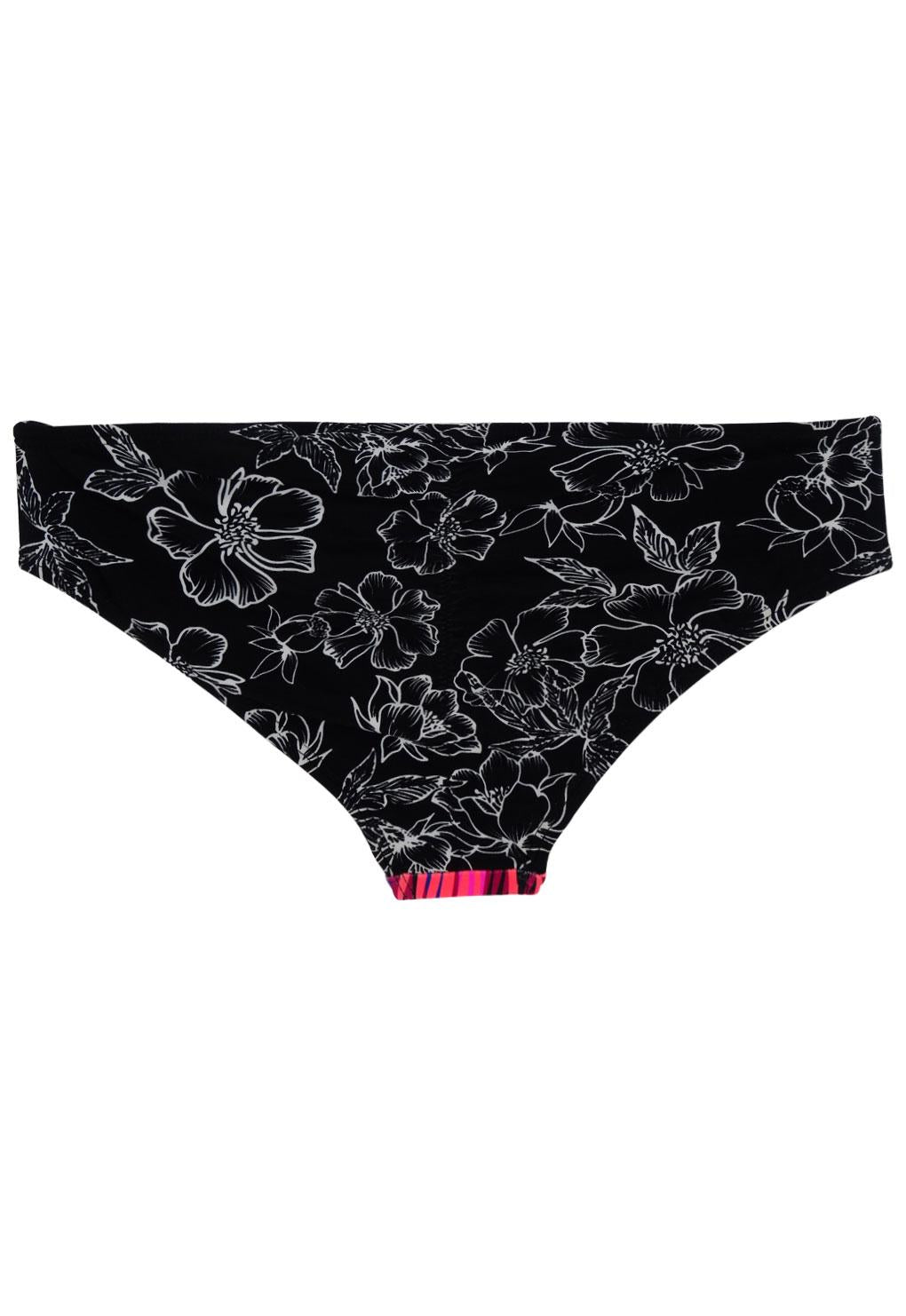 Calzón bikini con pinza estampado morado