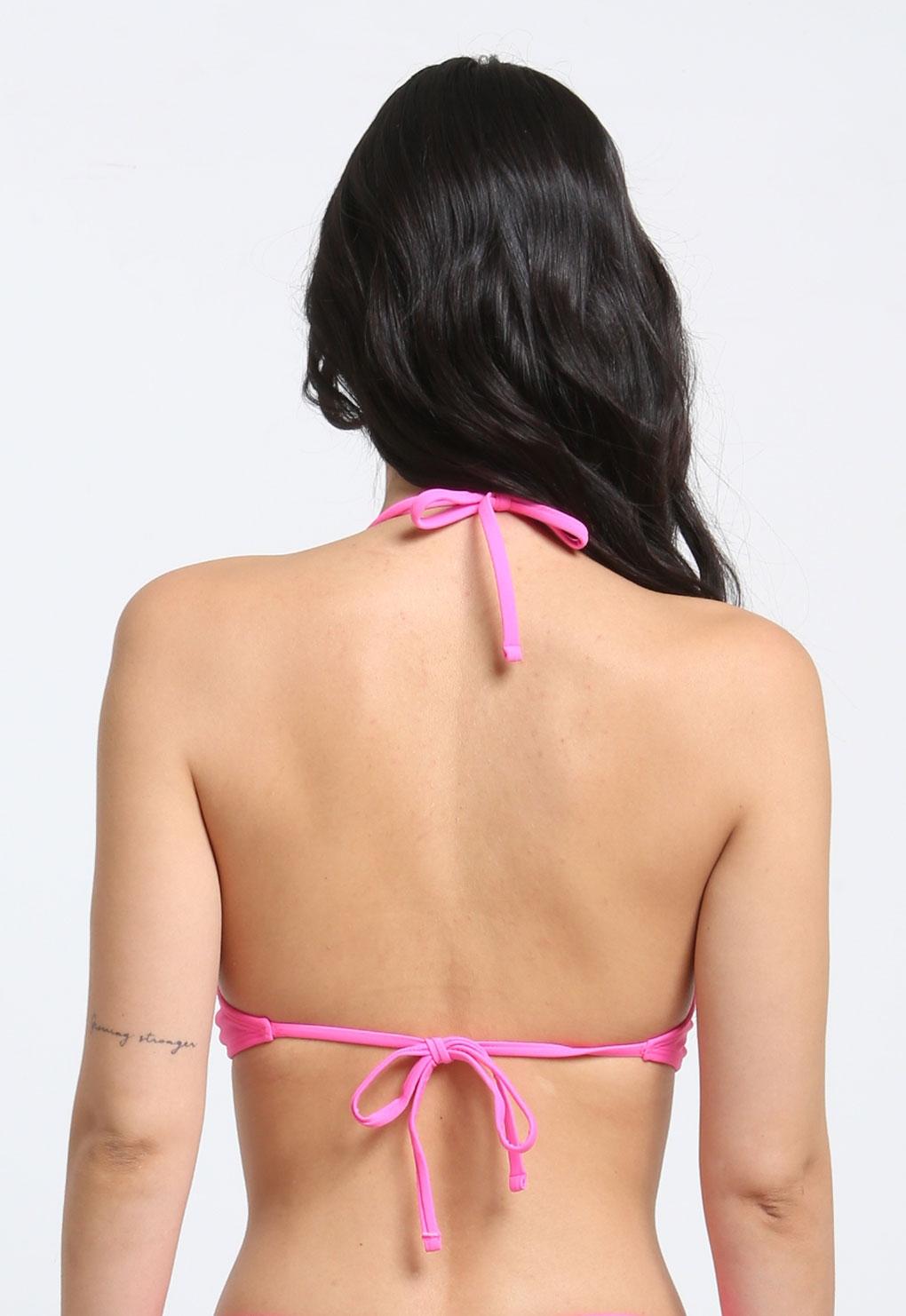 Bikini triangulo argolla central fucsia