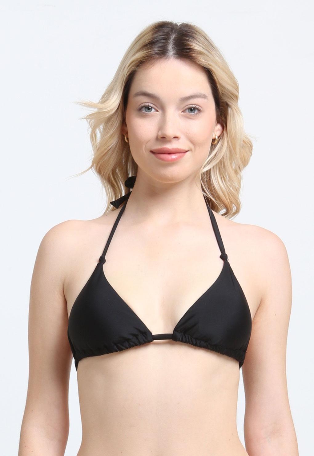 Bikini triangulo con nudos negro
