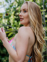 Classic triangle bikini with green print