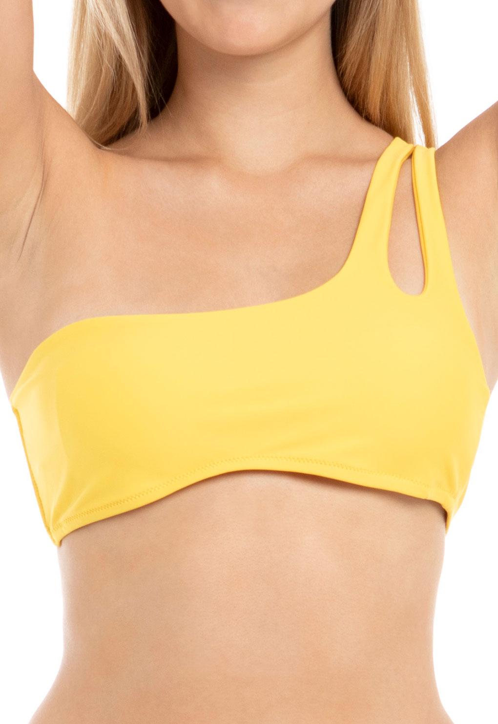 Yellow One Shoulder Bikini Top