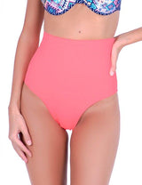 Bikini calzón tiro alto color naranja