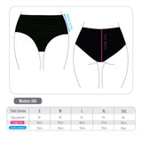 Bikini calzón pin up drapeado estampado negro