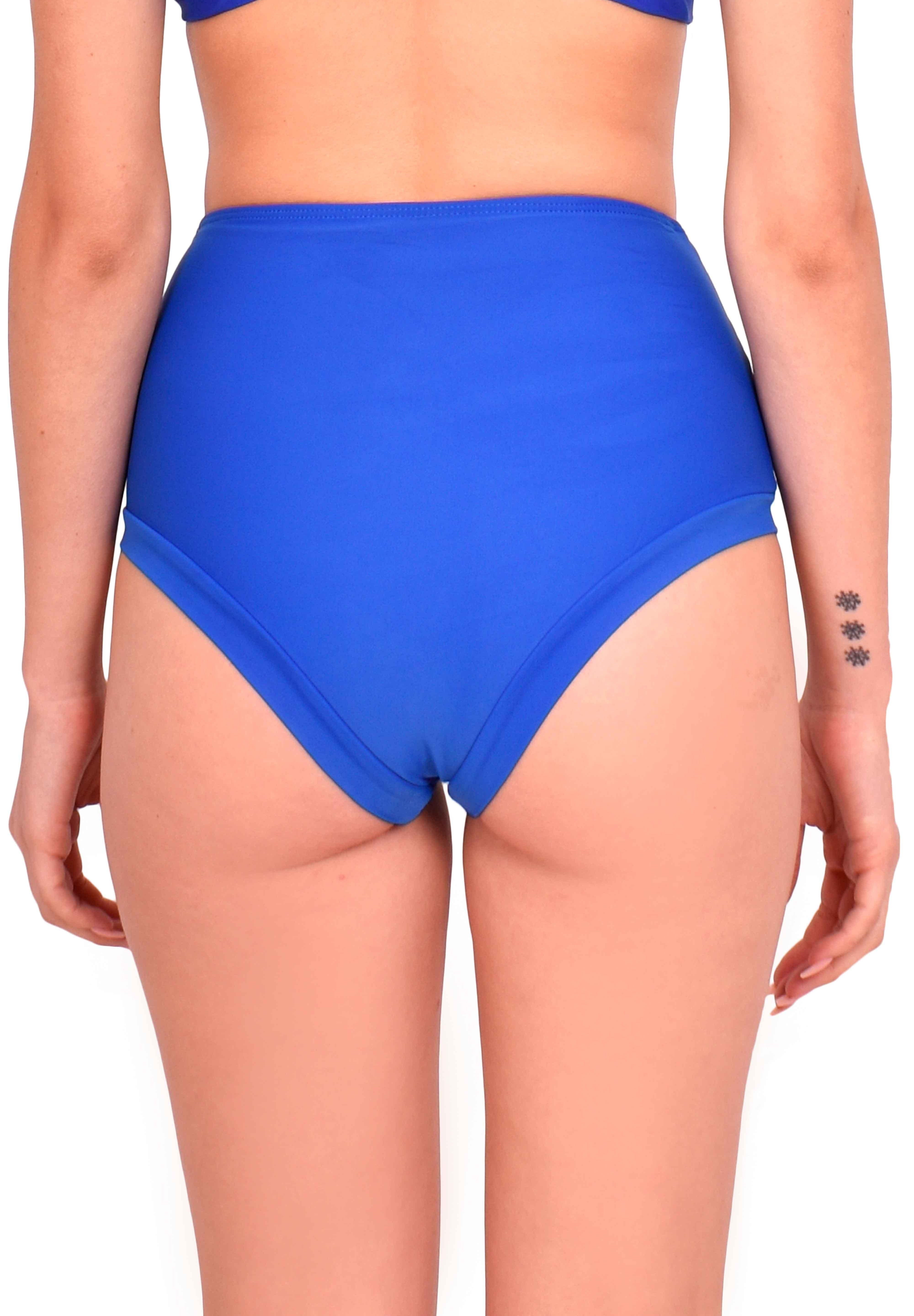 Bikini calzón pin up con transparencia color azul