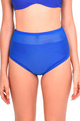Bikini calzón pin up con transparencia color azul