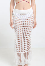 Salida de playa falda larga blanca