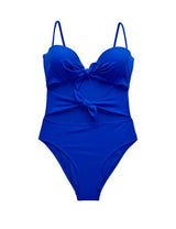 Trikini con doble nudo color azul