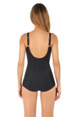 Traje de baño estilo falda color negro