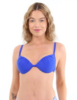 Bikini sostén drapeado azul