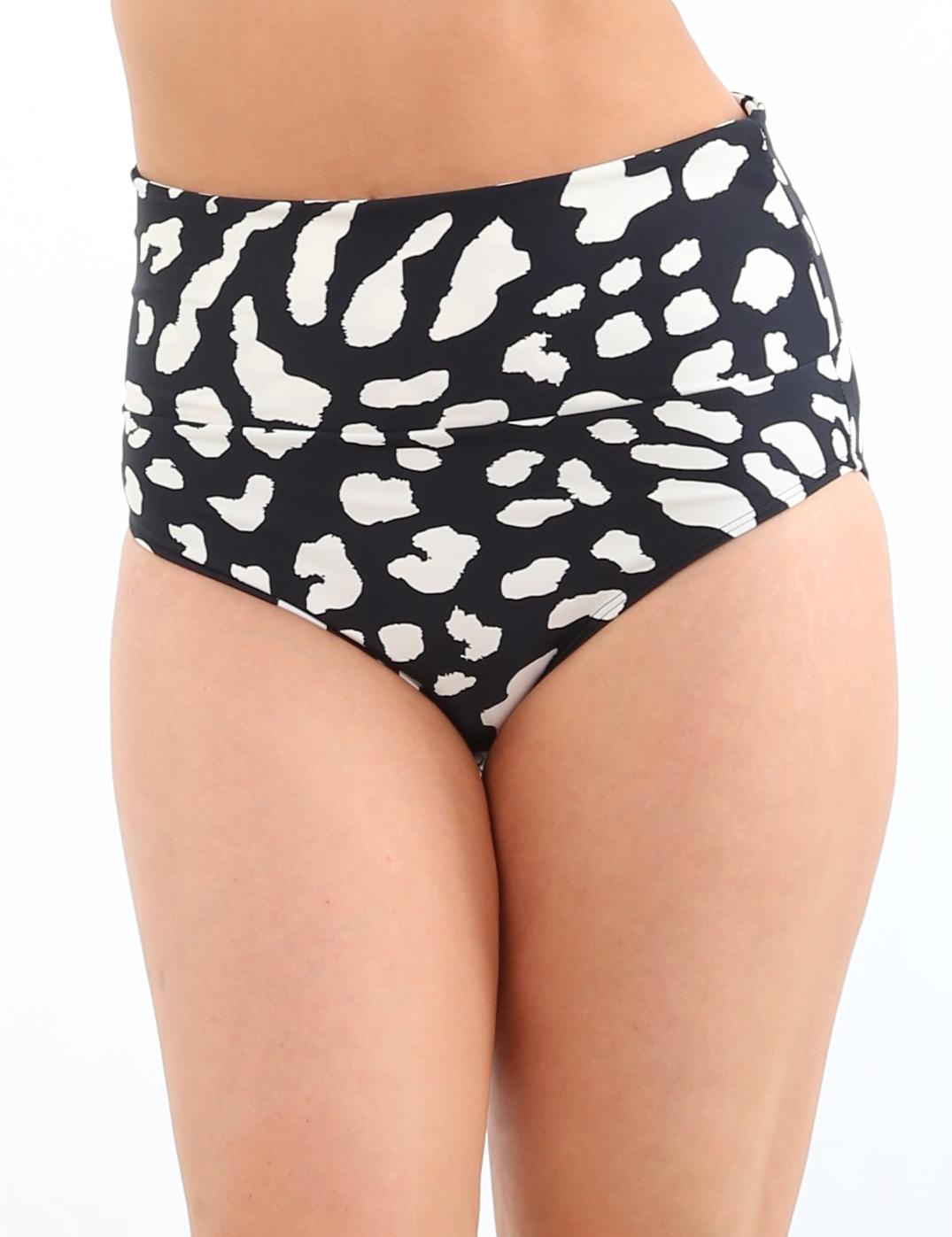 Bikini calzón pin up doble uso estampado negro