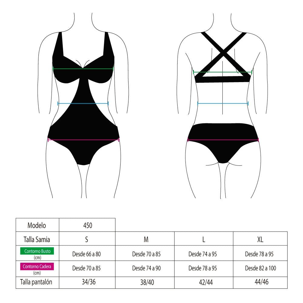 Trikini con vuelos estampado negro