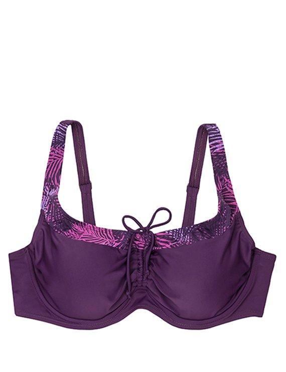 Bikini busto grande copa blanda estampado morado