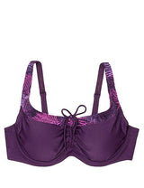 Bikini busto grande copa blanda estampado morado