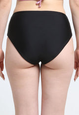 Bikini calzón alto argolla negro