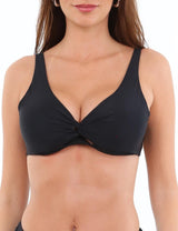 Bikini estilo sostén torcido negro copa C