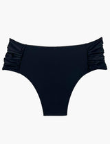 Bikini calzón tanga drapeado negro