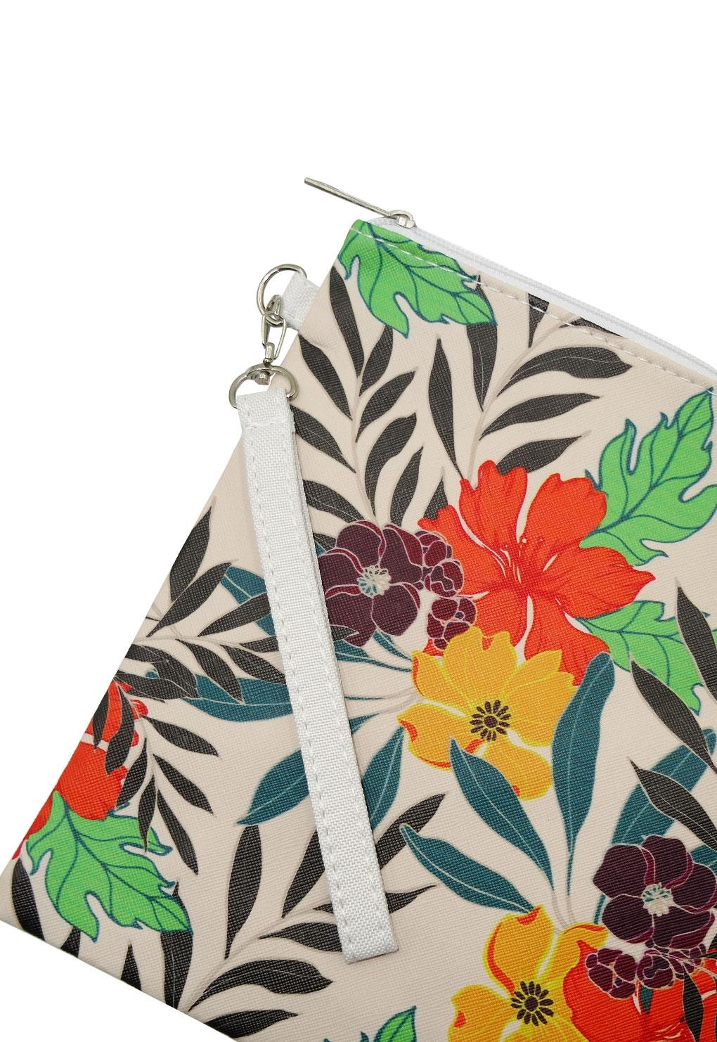 Cosmetiquero estampado hojas