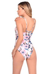 Trikini con doble nudo estampado rosado
