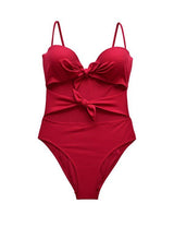 Trikini con doble nudo color rojo