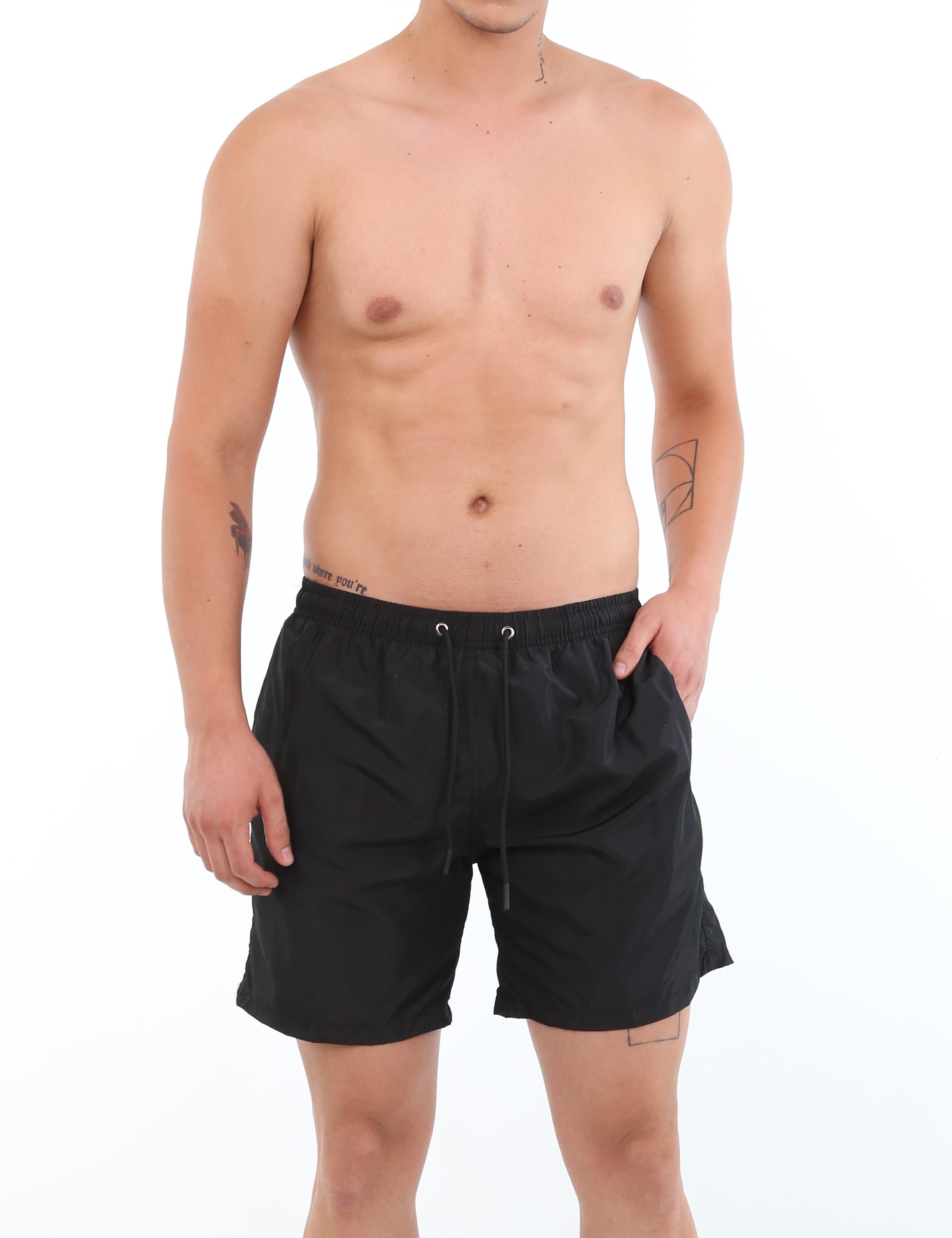 Men's long black shorts