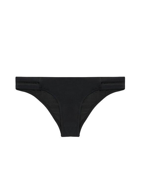 Black bikini briefs with openwork sides