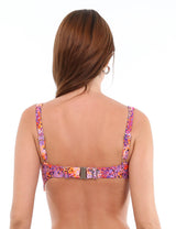 Bikini sostén torcido estampado naranja copa C