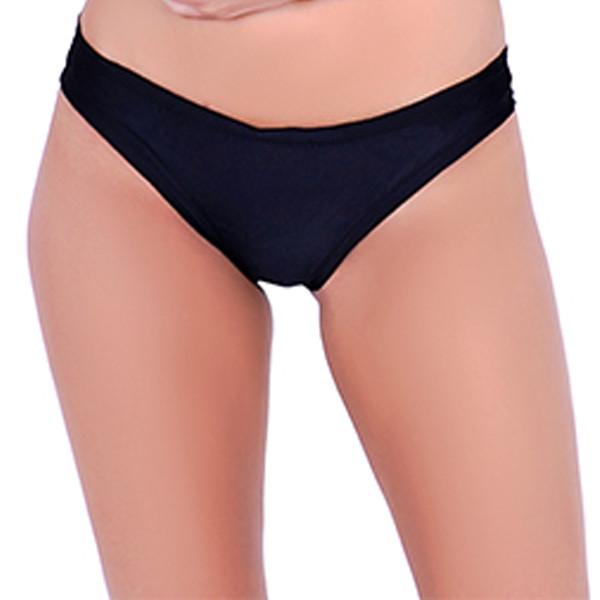 Bikini calzón tanga arruchada color negro