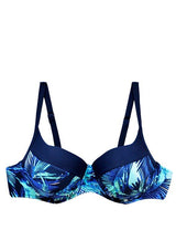Bikini sostén copa grande estampado azul