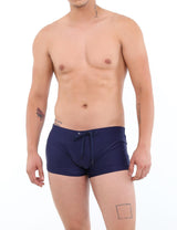 Traje de baño short bóxer para hombres azul marino