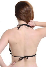 Black triangle bikini with ruffles