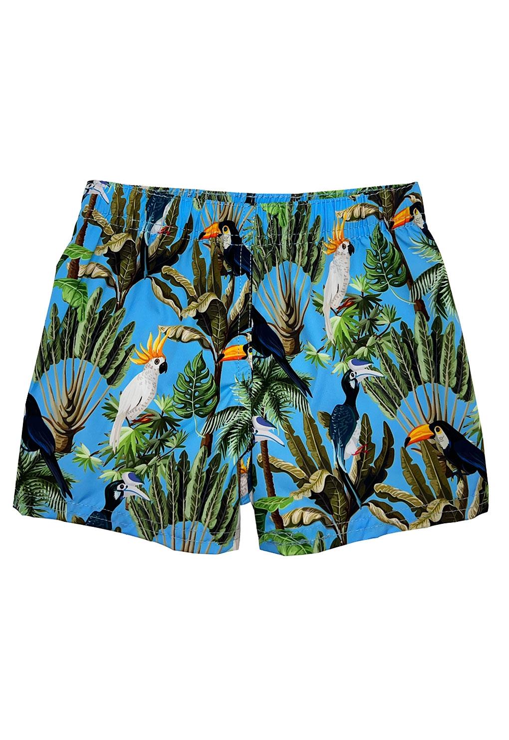 Traje De Baño Estampado Celeste Short Niño