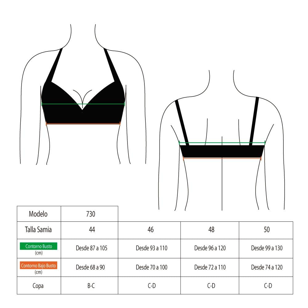 Bikini busto grande copa blanda negro