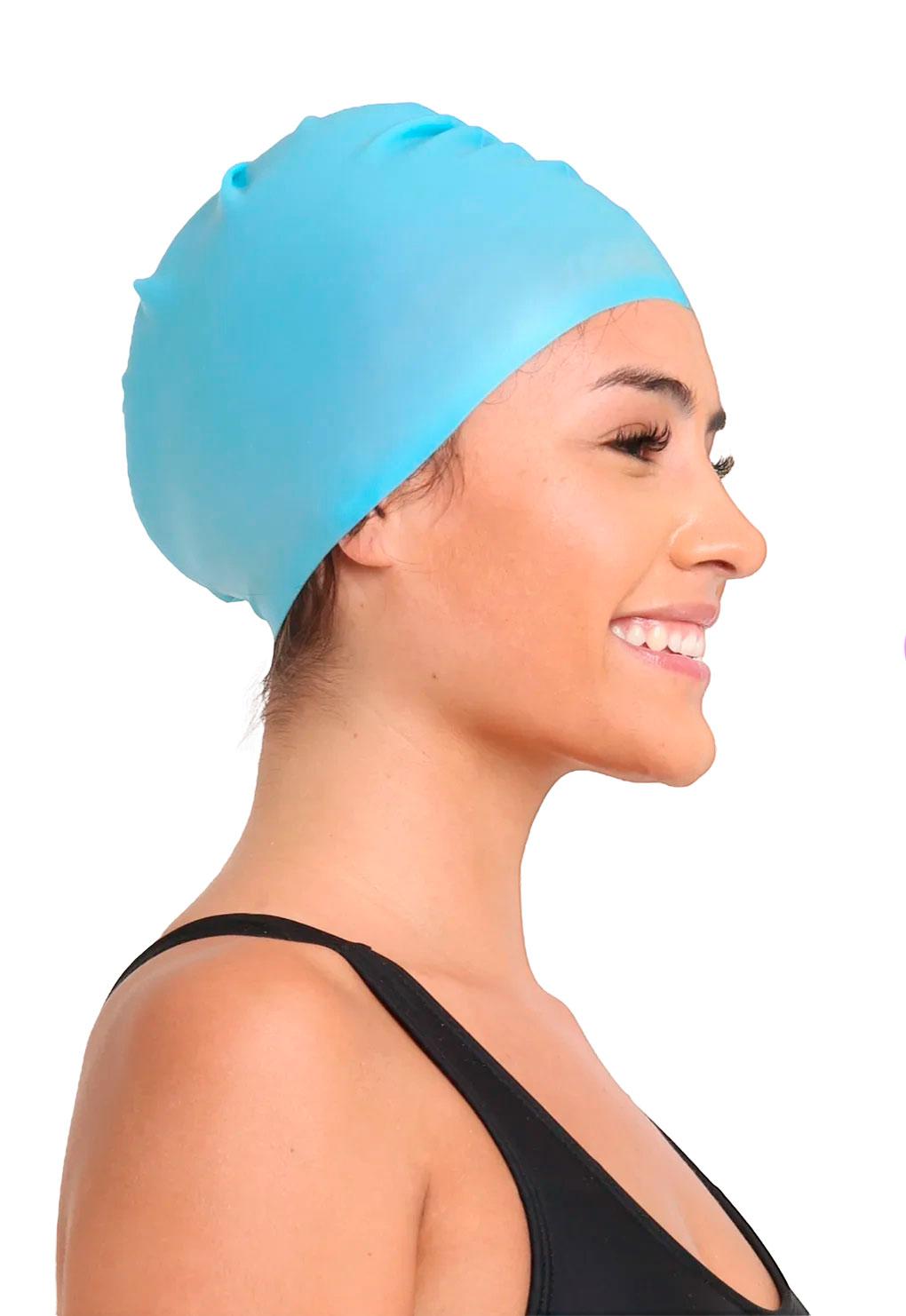 Gorro de natación de silicona turquesa