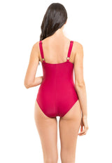 Traje de baño reductor básico rojo copa D
