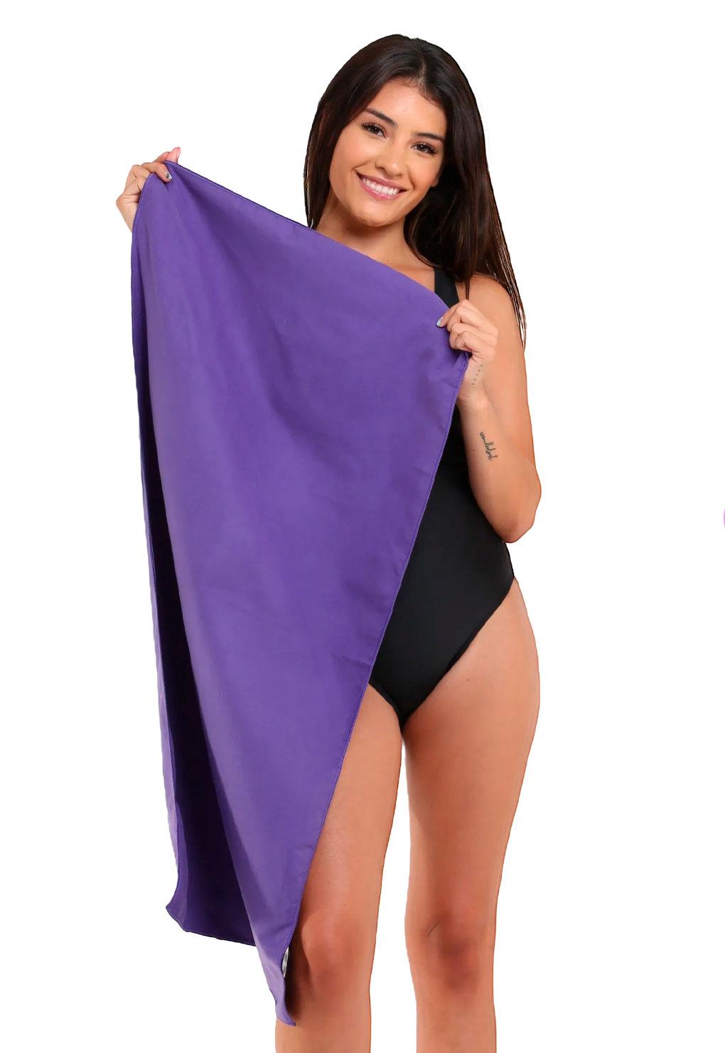 Toalla de microfibra chica 100 cm x 50 cm morado