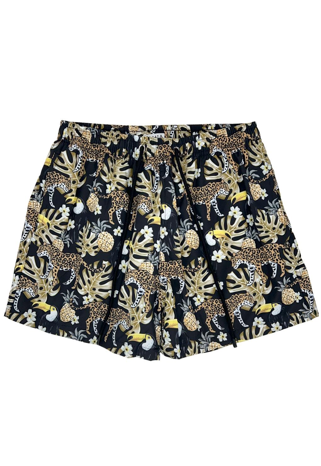 Men's black printed shorts