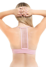 Pink open-back bra bikini