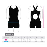 Traje de baño natación niña negro con pierna