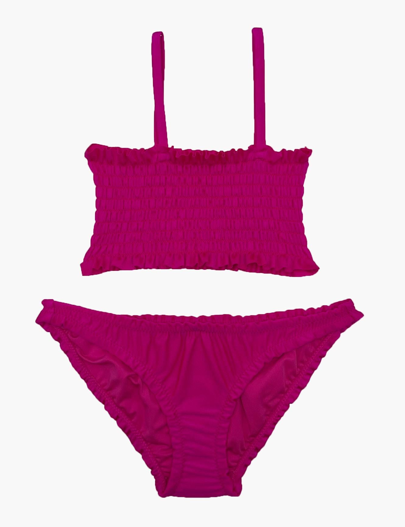 Traje de baño niña dos piezas fucsia