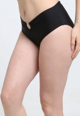 Bikini calzón alto argolla negro