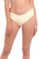 Bikini tanga alto lineas amarillas