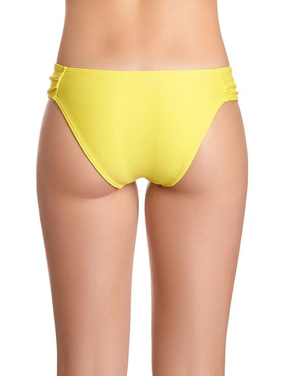 Yellow draped bikini briefs